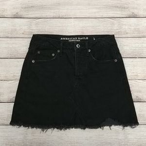 American Eagle High Rise Festival Black Denim Jean Mini Skirt‎